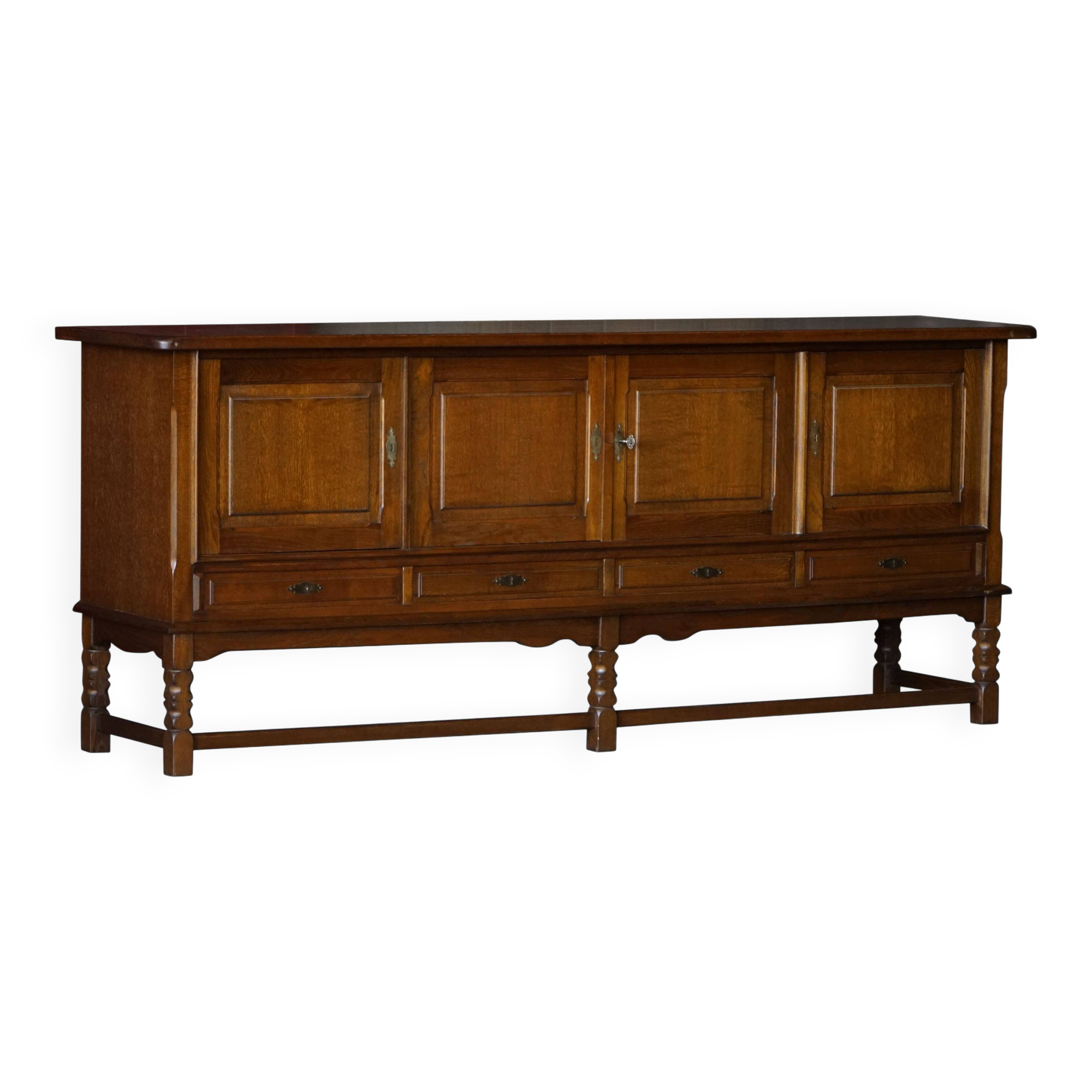 Danish enfilade from the mid-modern century in dark stained oak, 1960s.