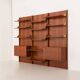 Italian mid-century teak wall unit on panels, 1970s