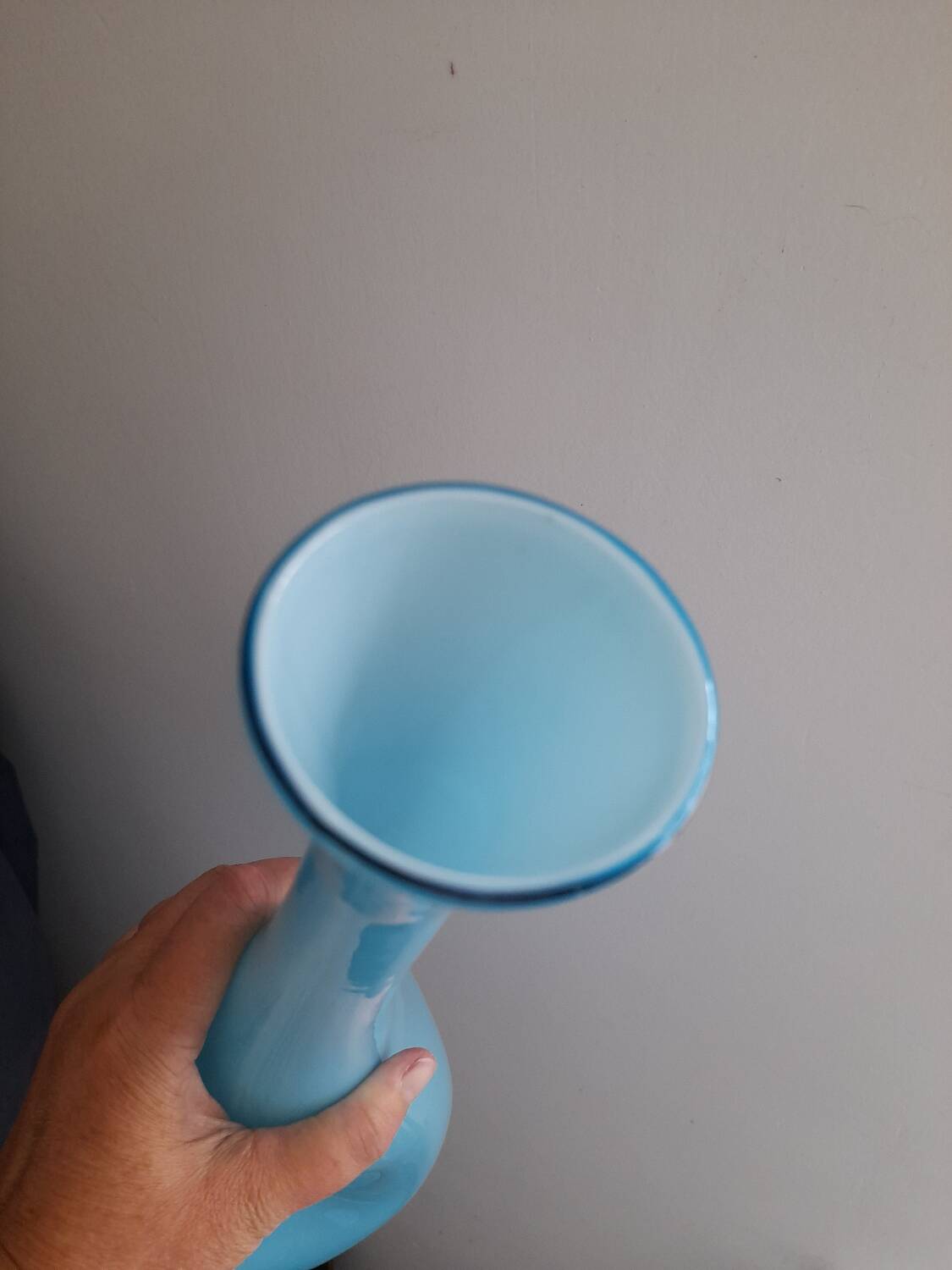 Beautiful blue Italian opaline vase