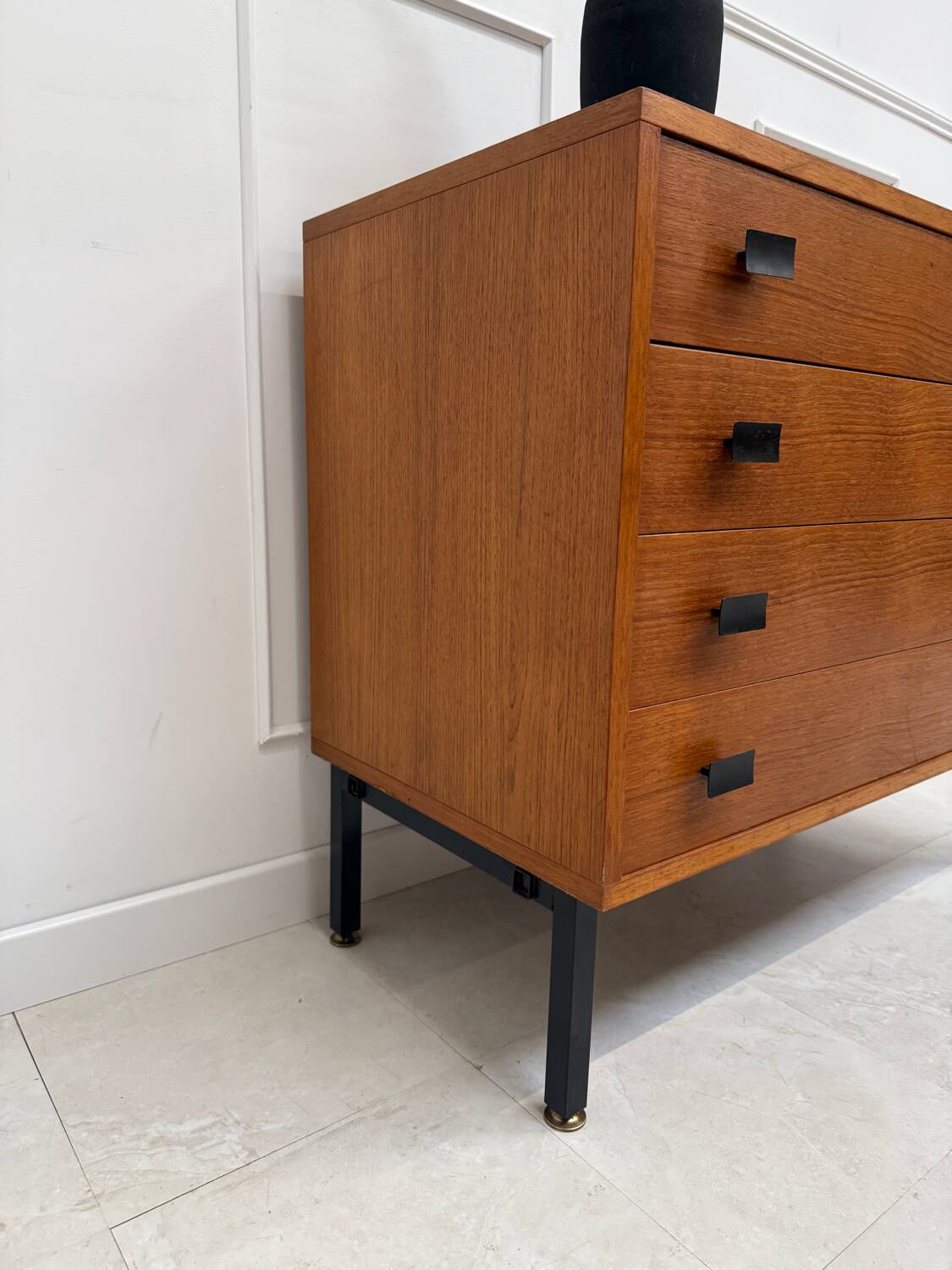 Modernist teak chest of drawers