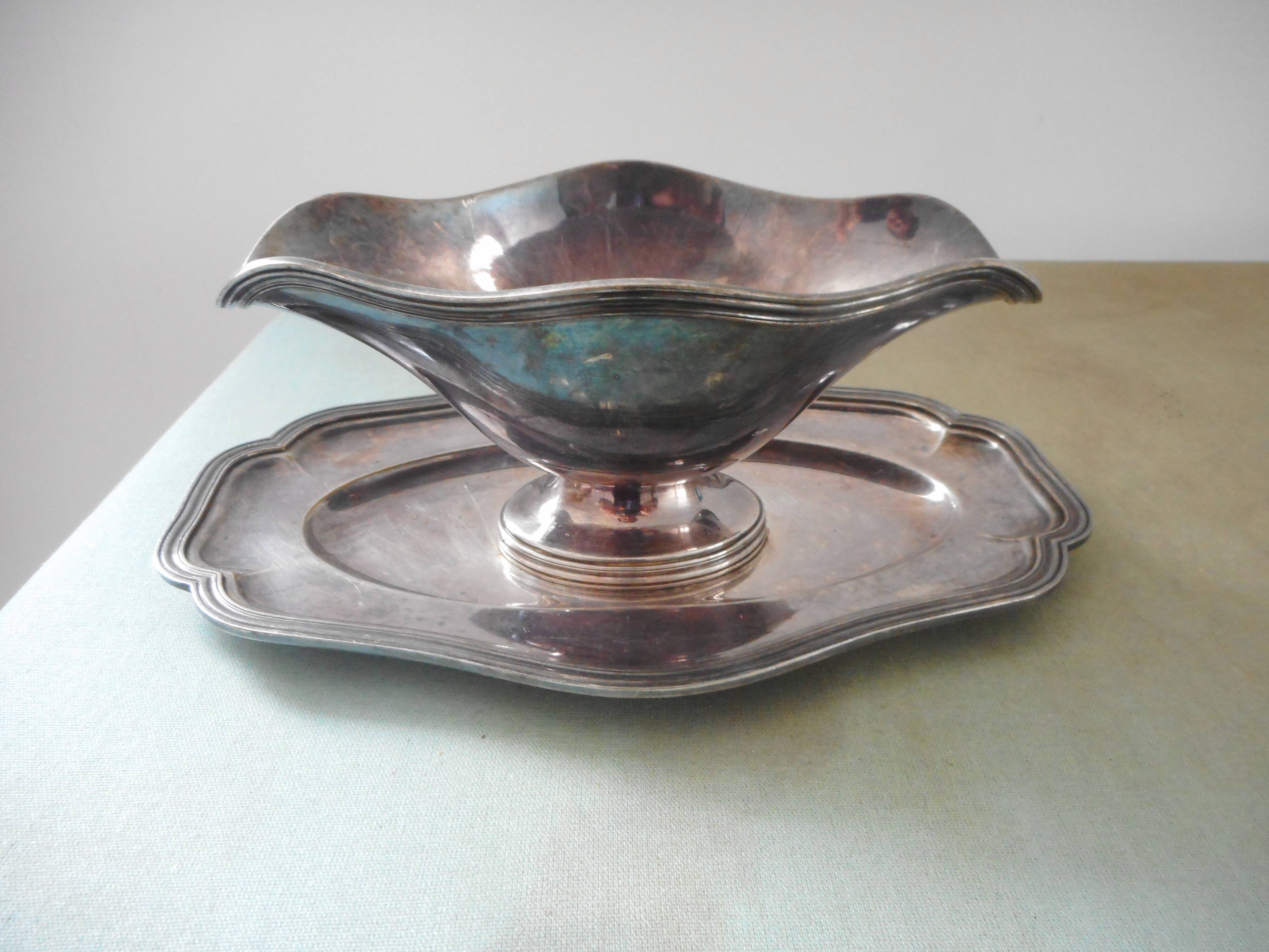 Silver plated sauce boat