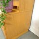 Tall LP display cabinet with glass doors and magazine shelf from Sweden