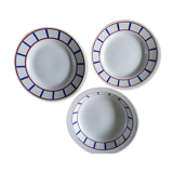 Digoin Sarreguemines Basque flats set