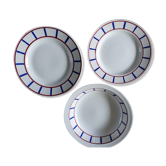 Digoin Sarreguemines Basque flats set