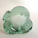 Vintage thick green glass aperitif bowl in the shape of a clover