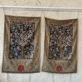 Pair of tapestries style greenery of Aubusson, twentieth century
