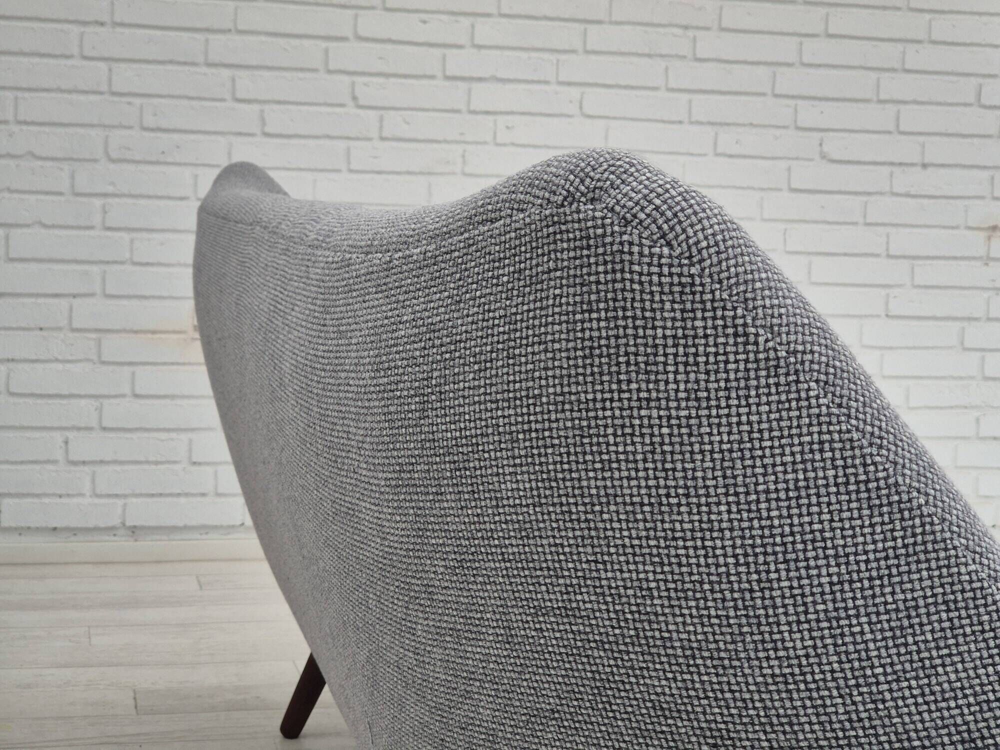 1960s, Danish sofa by Kurt Østervig model 58, completely reupholstered, furniture wool, teak wood.