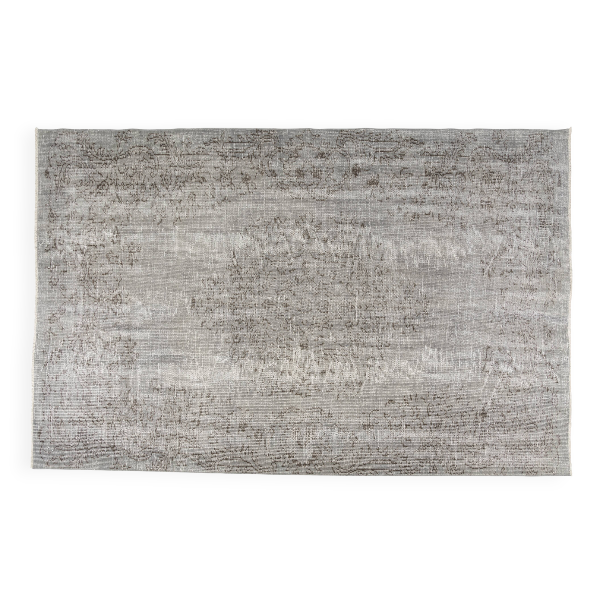 Grey Oushak Floor Wool Rug-2204