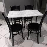Table Bistro marble and 4 chairs Baumann