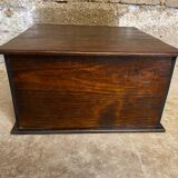 Vintage pathé vinyl record storage cabinet with 2 wooden compartments and hinged doors (wine)