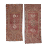 Set of 2 turkish rugs, 1970s, 44 x 102 - 44 x 94 cm