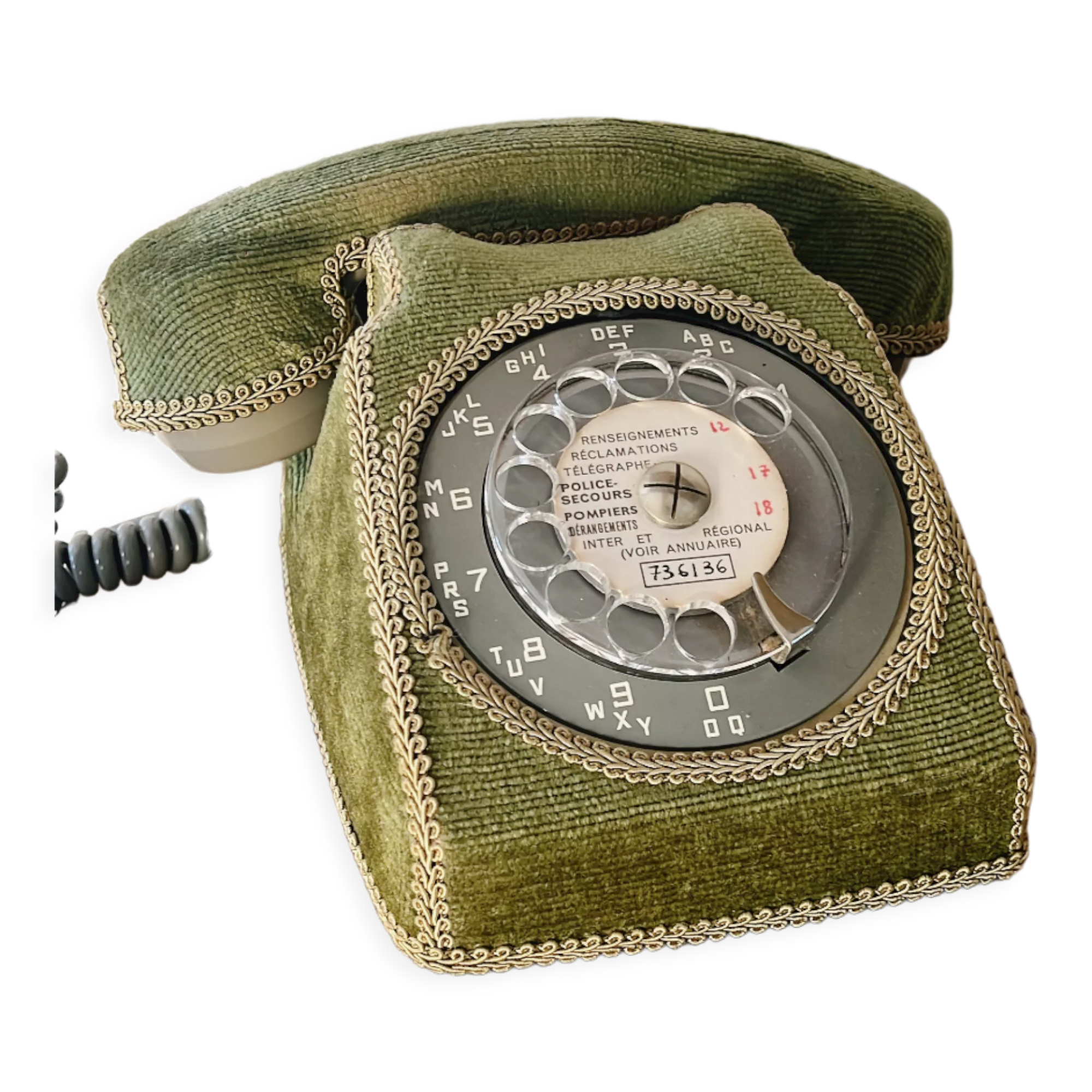 Dial phone socotel s63 green velvet trim