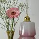 Suspension globe vintage en opaline blanche et rose