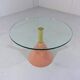 Italian Memphis style pink natural stone & glass side table 1980’s