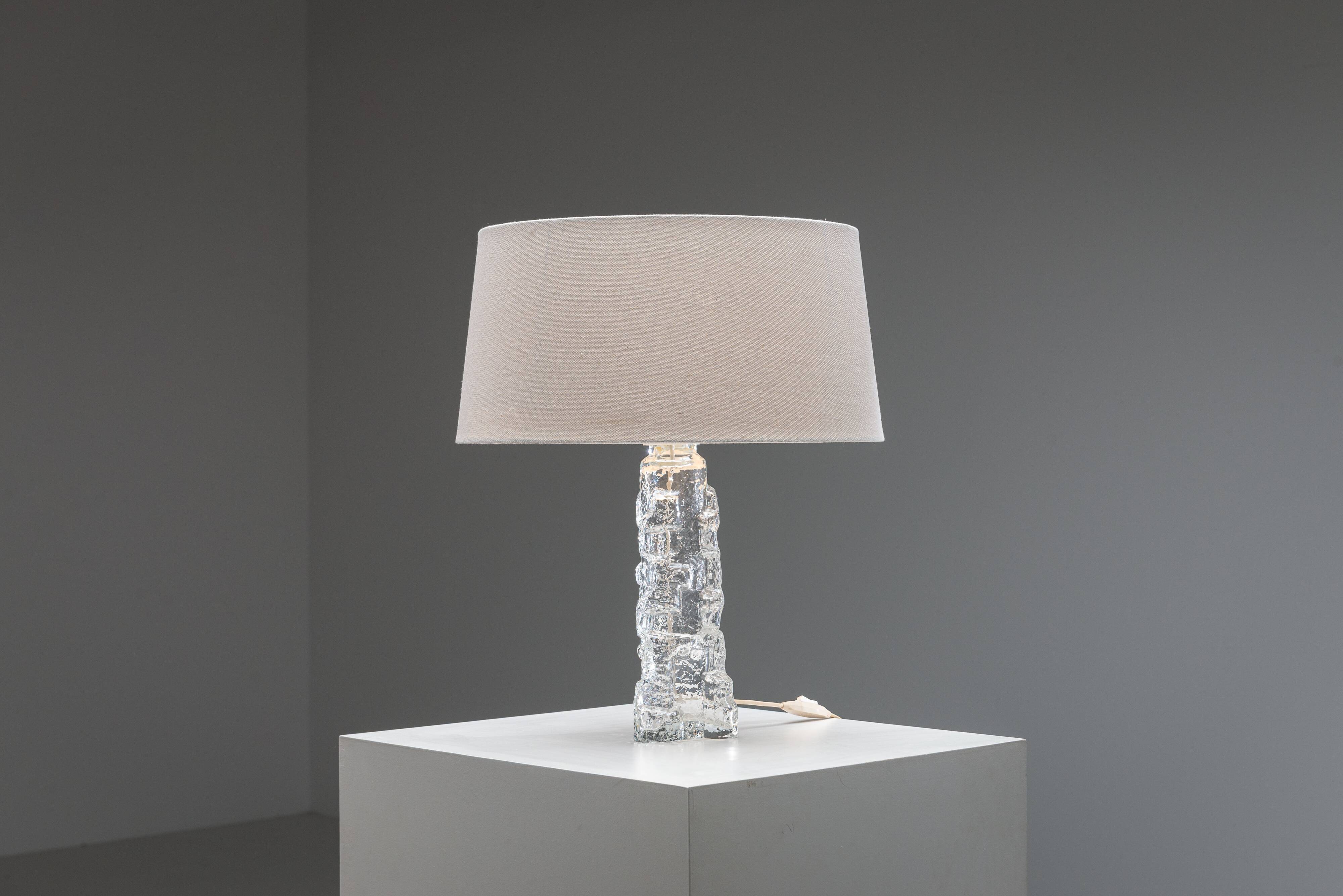 Reijmyre Glasbruk glass table lamp Sweden