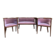 Living room with bench and two english armchairs in pink velvet