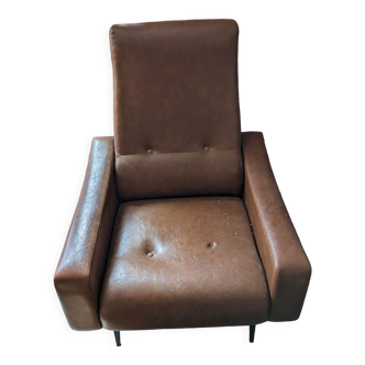 Fauteuil en skaï vintage 70s