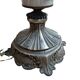 Lampada da Tavolo Vintage in Ceramica dipinta a mano e Velluto Bordeaux