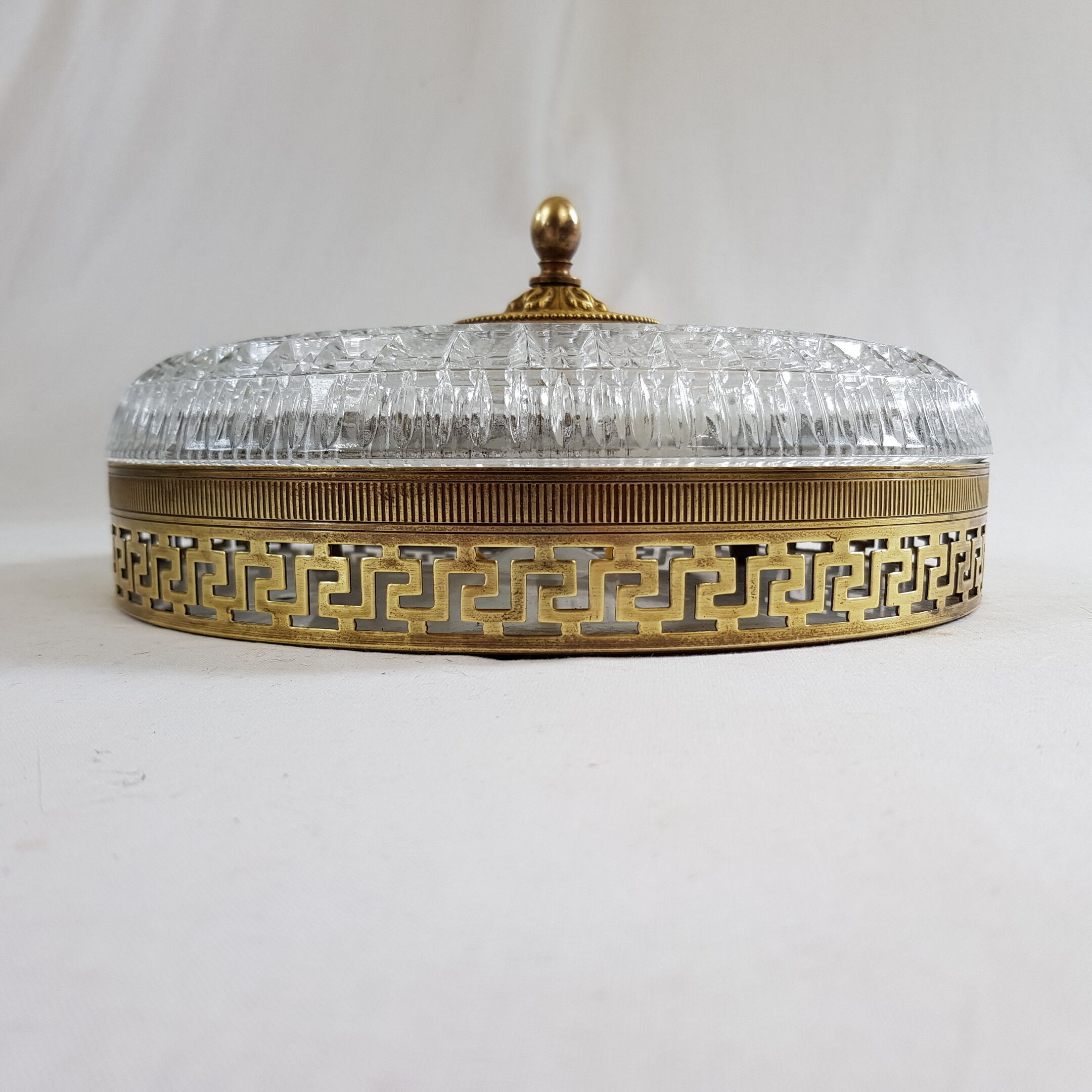 Ceiling lamp old gold cristal Lucien Gau