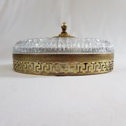Plafonnier vieil or cristal Lucien Gau