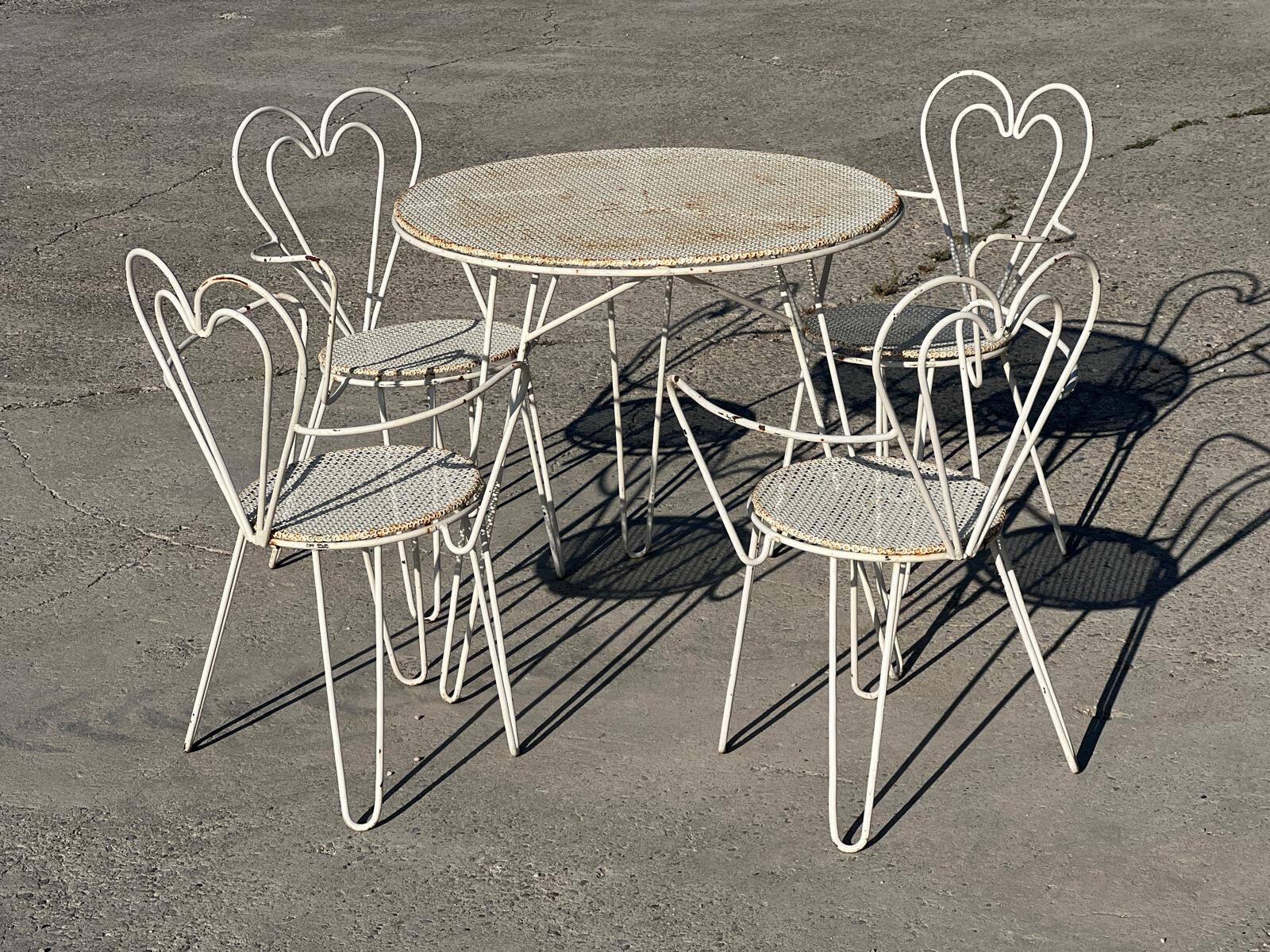 Salon jardin Mathieu Matégot en fer forgé 1950