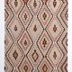 Grand kilim vintage motifs géométriques, tons terre et bleu pastel