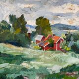 Swedish Oil on Panel – “Landscape” by Erik Boëthius (1897–1970)