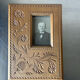 Antique hand carved  frame solid wood  19.5 cm x 13.5 cm