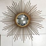 Large vintage mirror chaty vallauris 80 cm, sun, witch's eye