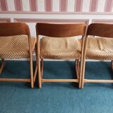 Set of 6 chairs Baumann vintage sled