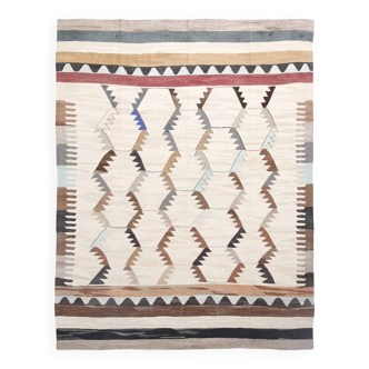 Turkish Mid Century Modern Vintage Kilim Rug, 268x356Cm