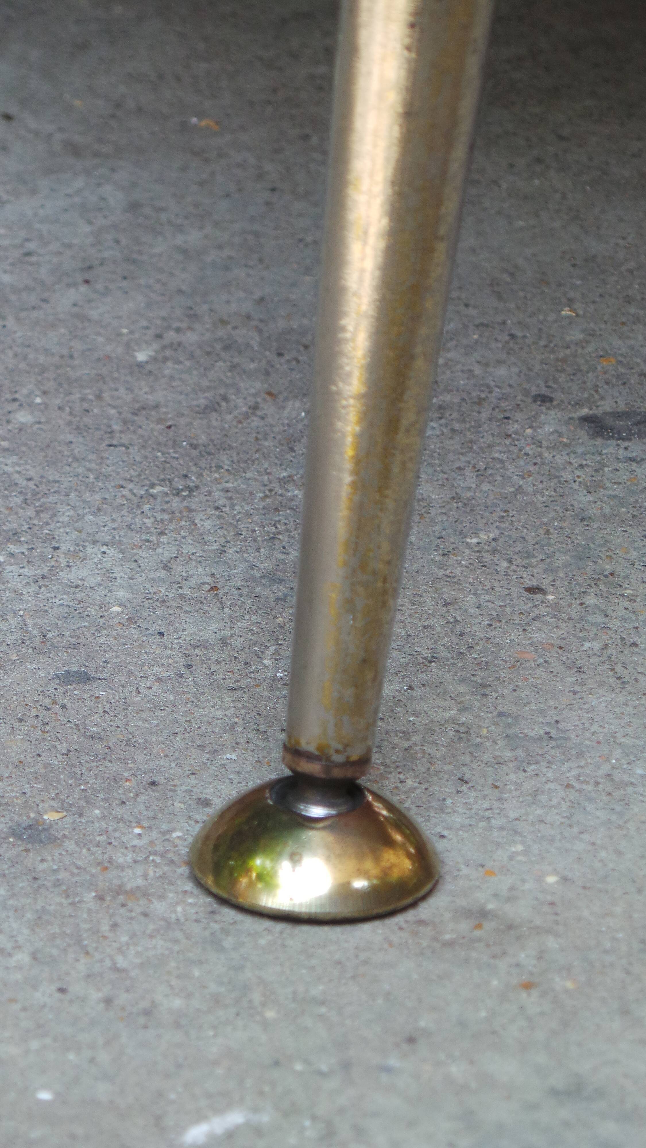 Stool footrest in green skaï