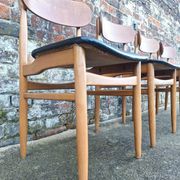 Gessef Consorzio Sedie Friuli set of 4 vintage chairs, teak seats