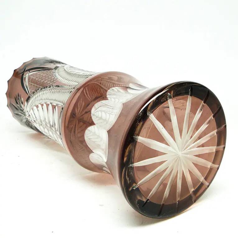 Mid-century modern vase, crystal glass, Poland, 1970s