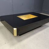 Table basse Alveo en laiton par Willy Rizzo, années 1970