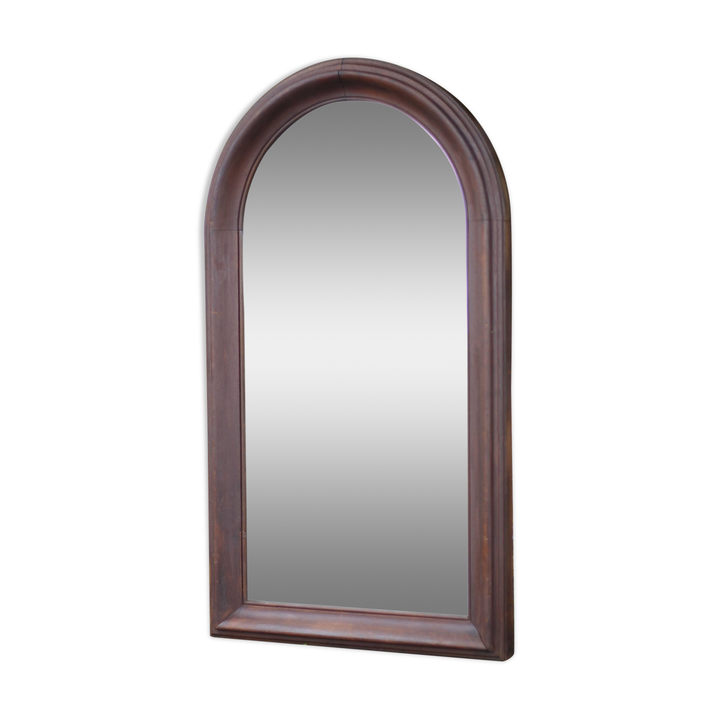 Large rounded wooden mirror, floor mirror, fireplace mirror