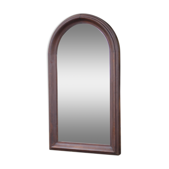 Large rounded wooden mirror, floor mirror, fireplace mirror