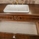 Meuble vasque Louis-Philippe en noyer & miroir LED assorti