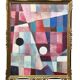 1970 Abstract Original Oil Painting, Framed
