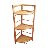 Etagère d'angle rotin