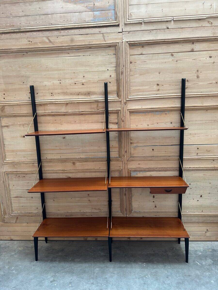 Modular teak shelving by Louis Van Teeffelen 1950s