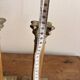 Pair of Silver Metal Candle Holders Neo-Classical Fluted Corinthian Column