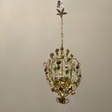 Italian Tole Flower Chandelier, 1960s