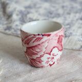 Antique English Burleigh Victorian Chintz Red Earthenware Egg Cup