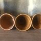 3 tasses en grès brun