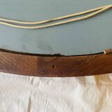 Large Art Deco oval mirror in carved wood - 87 x 53 cm