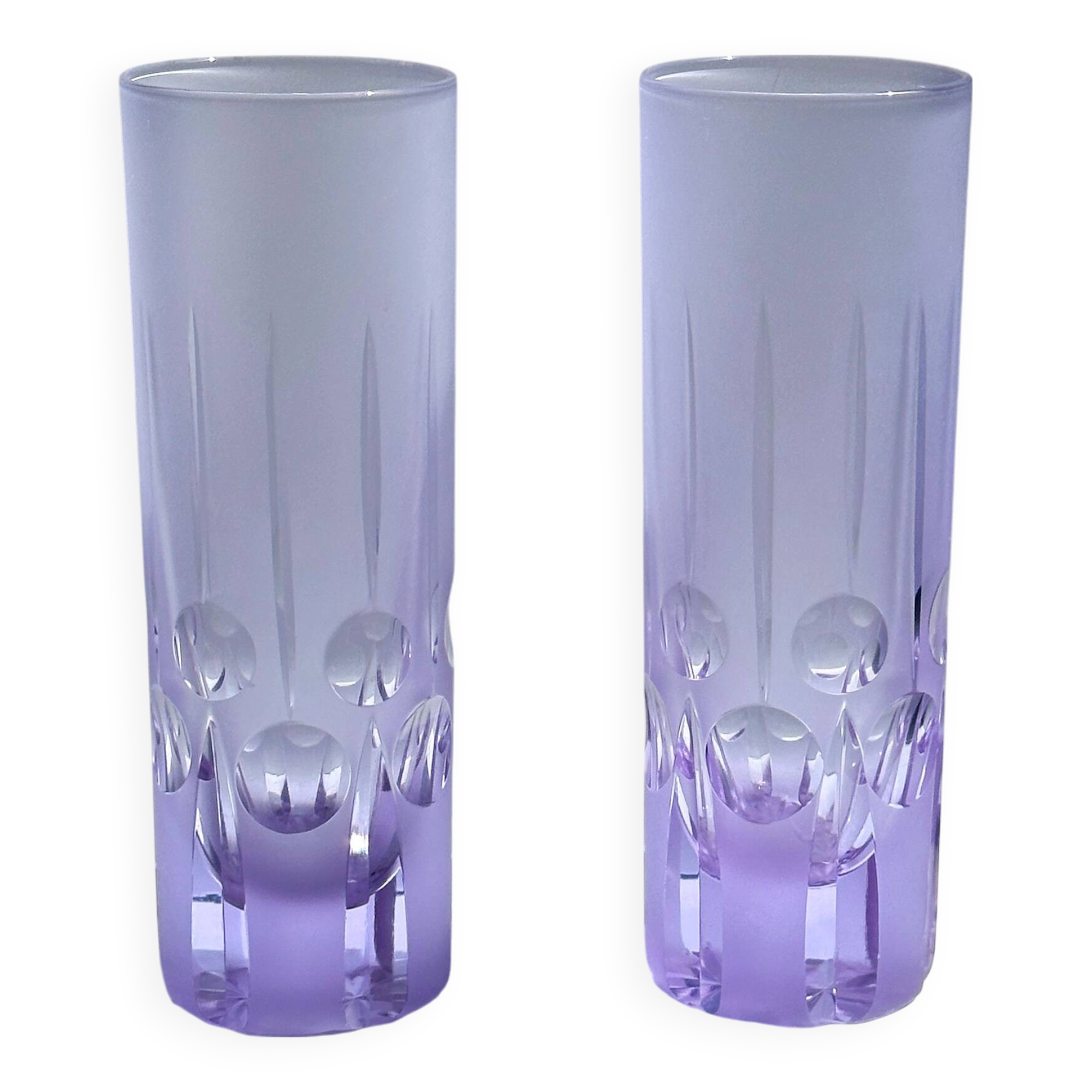 6 verres à long drink italiens de l'ère spatiale - Alexandrite, années 1970