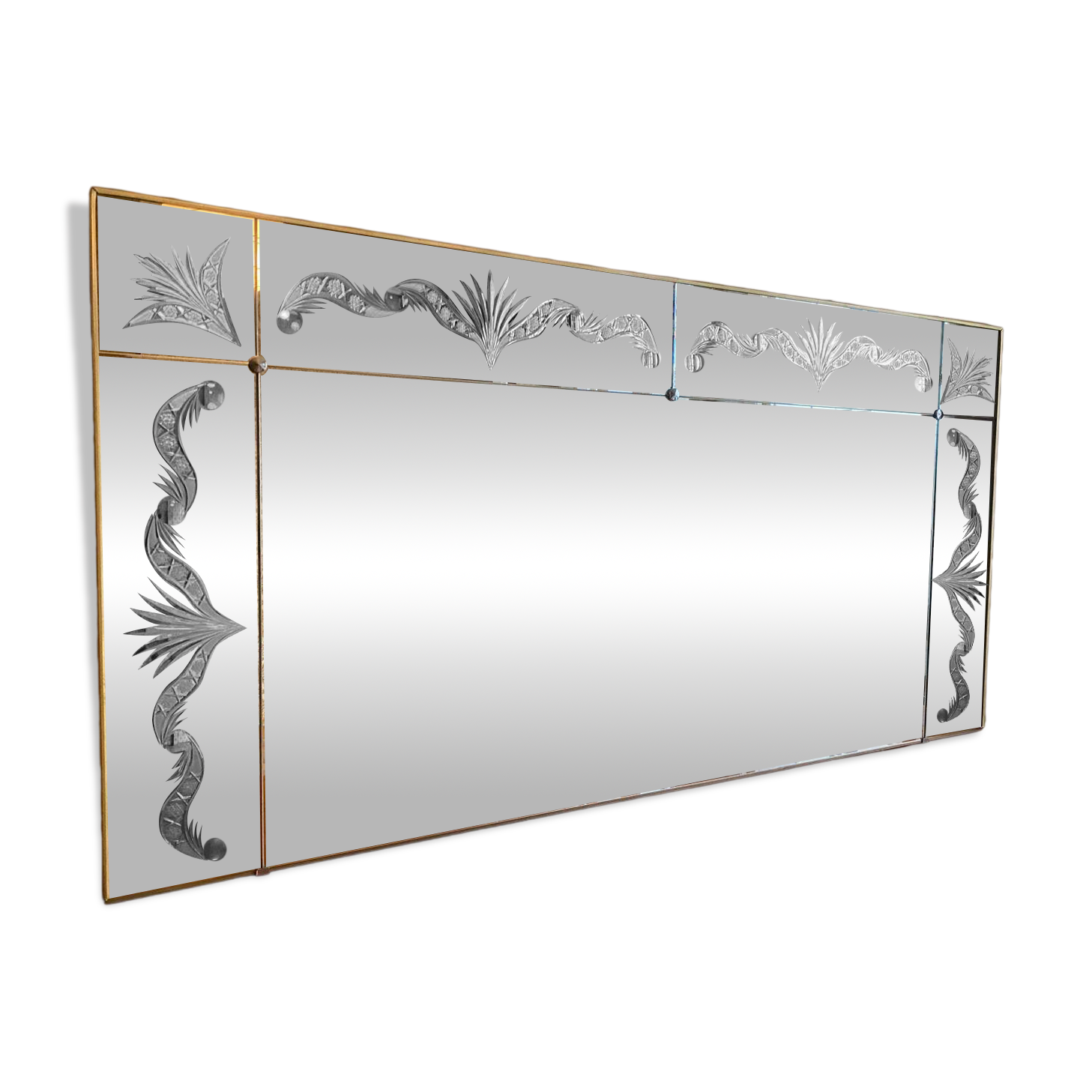 Art Deco sculpted bistro brasserie mirror 1960