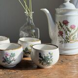 Teapot with stylized pink flower patterns brand Made in Korea H23