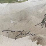 Original watercolor from 1934 Road book Signed Reykjavik Iceland